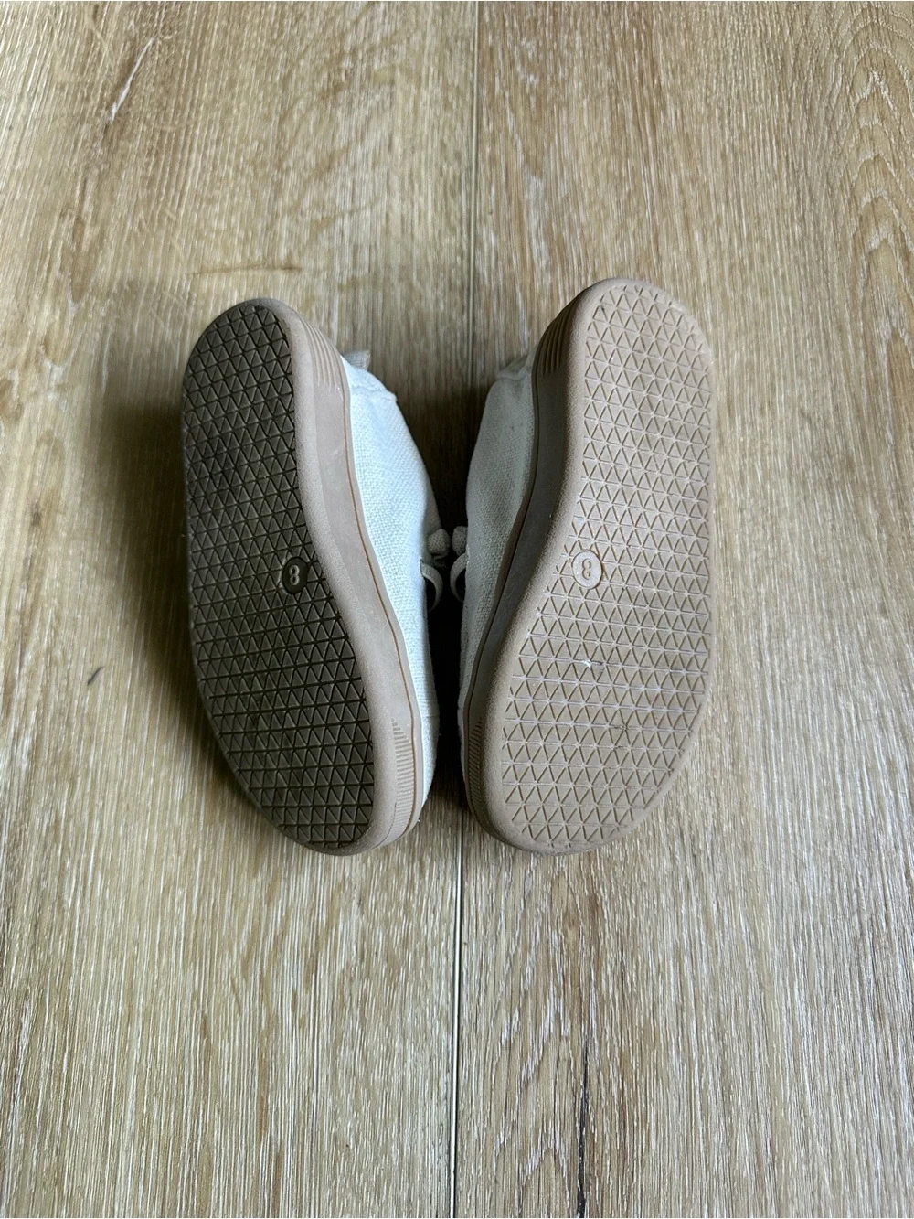 GAP Kids Canvas Slip-Ons in Cream and Tan Rubber